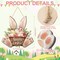 1 Pcs Easter Wreaths for Front Door Bunny Welcome Wood Sign Door Hanger Spring Decorations Easter Hanging Plaque Rabbit Sign Decorations for Home Shop Garden (11.81 Inch)